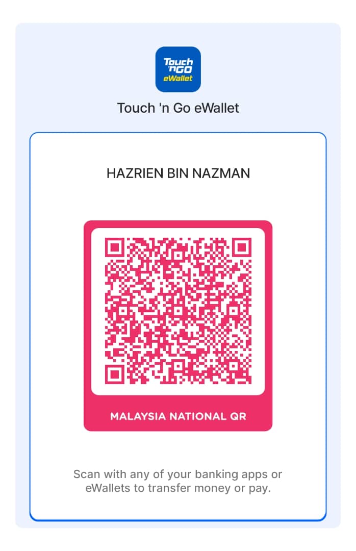 Touch 'n Go QR Code for coffee donation